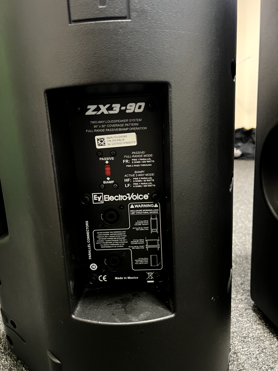 EV ZX3-90 Speakers passive. Used few times at home only | eBay UK