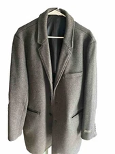 Michael Kors Men's XL - Medium Grey Ghent Slim Fit Topcoat Long Winter Coat