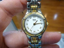 Ladies ESQ Esquire Movado Two-Tone All Stainless Steel Bracelet Watch 100177A