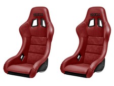 Pair Sparco Qrt-c Performance Carbon Racing Seat - Leatheralcantara Red