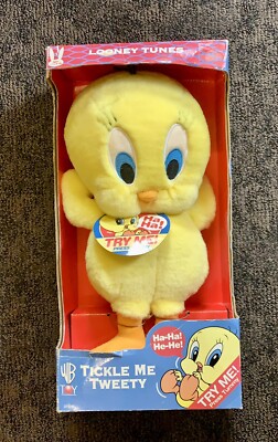 Vintage 1997 Looney Tunes Tweety Bird 'Tickle Me Tweety' Plush