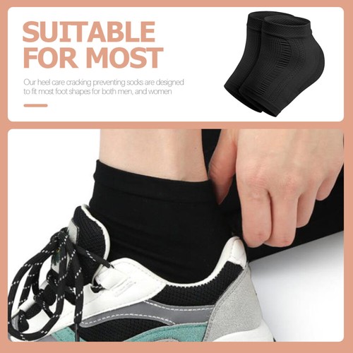Set of 2 Foot Soak for Dry Cracked Feet Heel Sock Protector Gel Sleeves