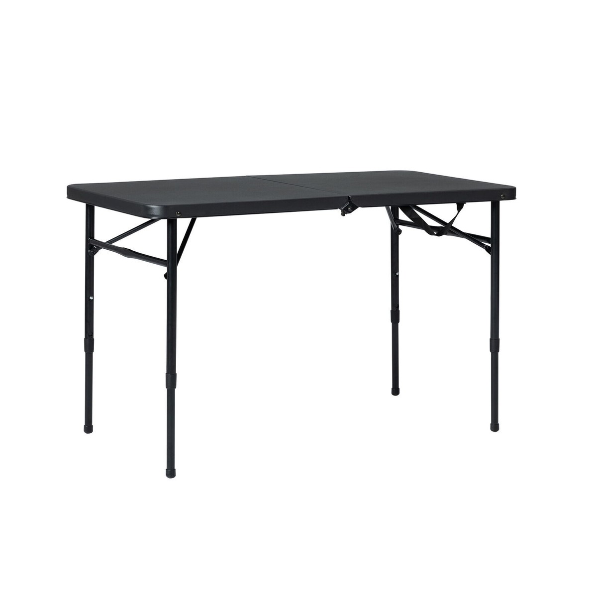 Plastic Adjustable Height Fold-in-Half Folding Table Rich Indoor