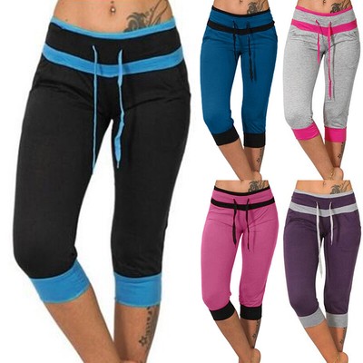 Women 3/4 Yoga Pants Capri Leggings 
