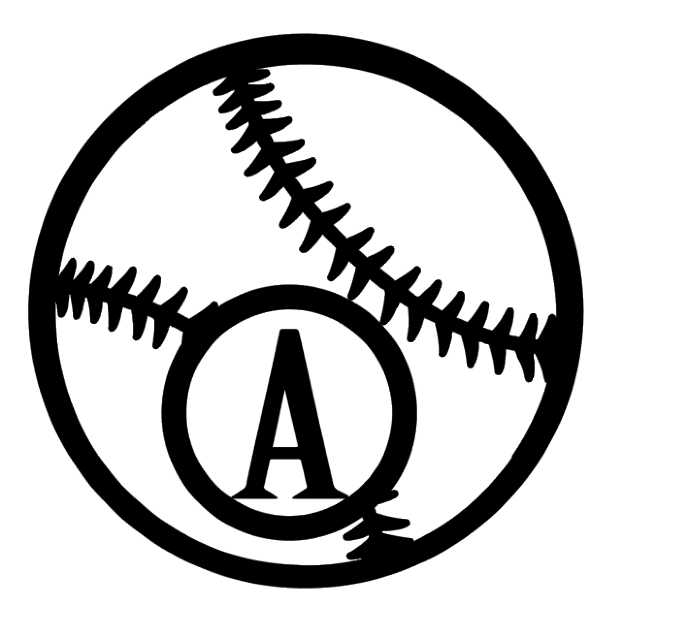 Baseball Monogram Letter A Vinyl Decal Sticker For Home Cup Car Decor Choice