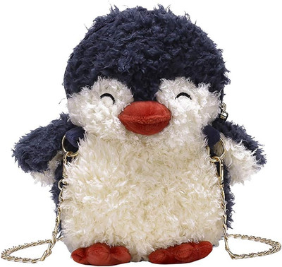 Plush Penguin Purse for Women Fluffy Toy Novelty Animal Handbag Faux Fur Kawa...