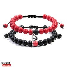 2 Pcs Magnetic Couples Bracelets Matching Bracelets Adjustable Connecting Bra...