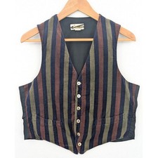 Vintage Puritan Sportswear Corduroy Stripe Vest M 70s 80s Waistcoat Western