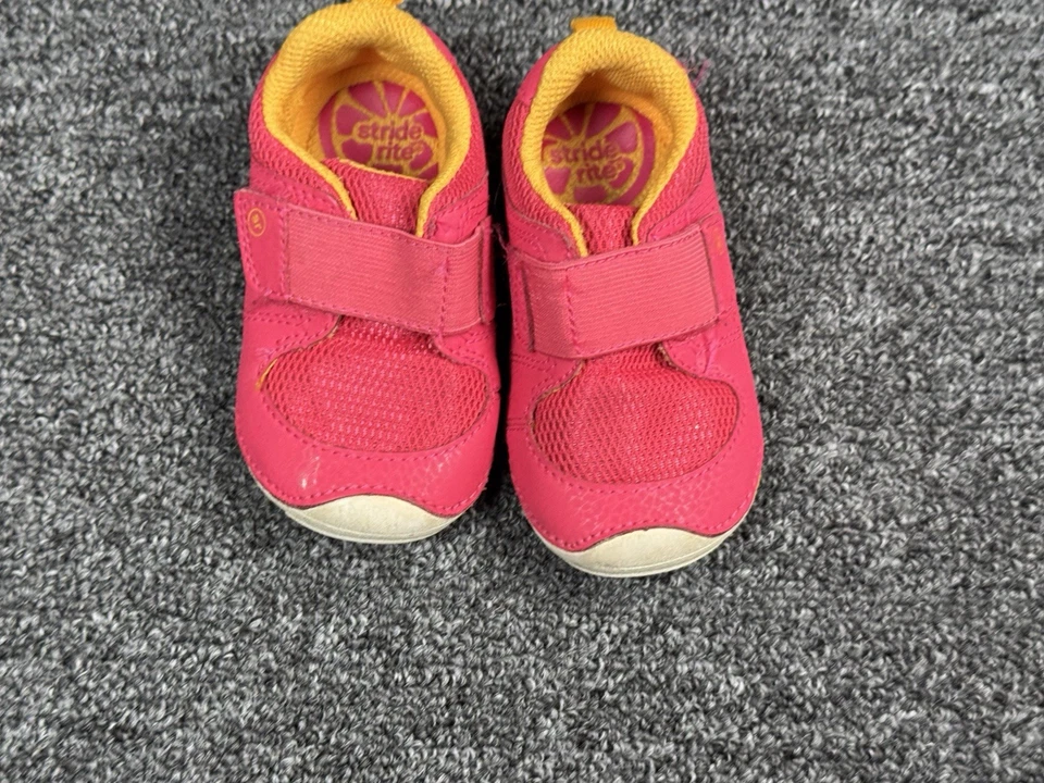 Stride Rite Zapatillas Zapatos Niñas Talla 5.5 Rosa Naranja Foto 2 de 4