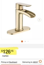 NIB Brushed Gold Waterfall Bathroom Faucet, Single Hole, Brand New