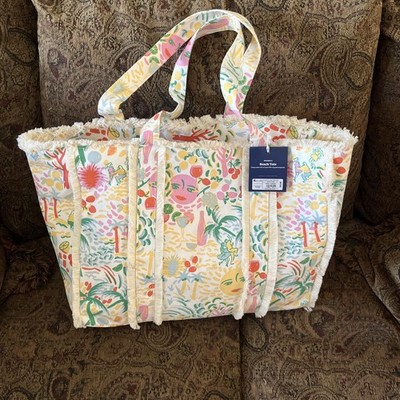 Vacation Fringe Canvas Tote Bag Yellow/Green - Roller Rabbit x Target NWT