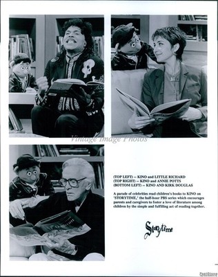 1992 Little Richard Kirk Douglas & Kino On Pbs Storytime Television Photo 8x10
