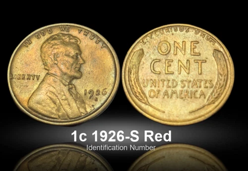 1926-S Wheat Cent  UNC / Uncirculated BU FULL RED Tough Date 99776