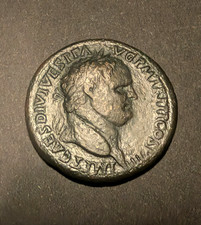 Roman Empire Titus Sestertius 79-81 AD Mars Reverse 35mm Tooled Ancient Coin