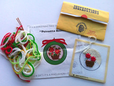 Christmas poinsettia needlepoint ornament salvage project