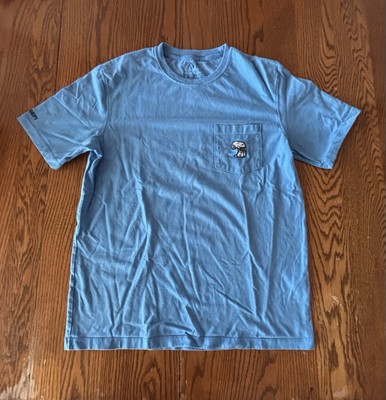 ZARA x Peanuts Snoopy Mens Shirt Medium Embroidered Pocket Tee Blue - RARE