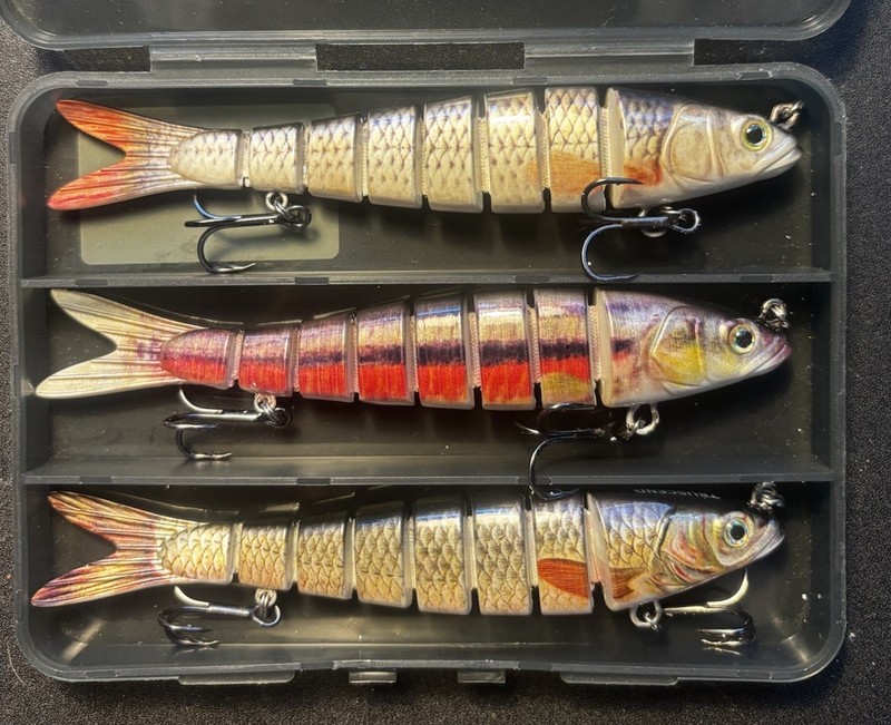 Truscend Hard Plastic Segmented Swimbait Fishing Lures, Pack of 3, 5 1/2 Inches 