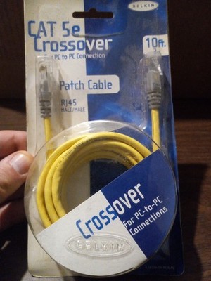 Belkin Cat5e Crossover Patch Cable 10 Ft RJ45 Ethernet Network Internet Cord Yel