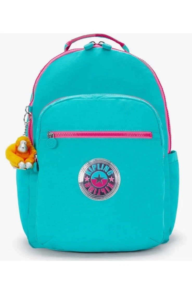 Kipling Seoul Midnight Flock Backpack Peacock Pattern Blue Kipling Seoul Midnight Flock Backpack Peacock | Mercari main image 3