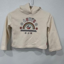 Kids Levi's Cream Rainbow Graphic Hoodie Sweatshirt Size S 4-5 Years