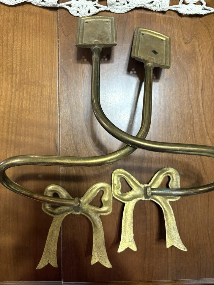 Corbatas de cortina de latón macizo -Arcos de cinta - Juego de 2 hechas en India - Cottagecore Foto 4 de 4