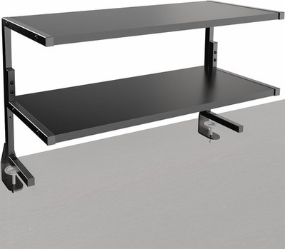 Clamp-on 30 inch Above/Below Desk 2-Tier Shelving Unit Table Accessories Gaming