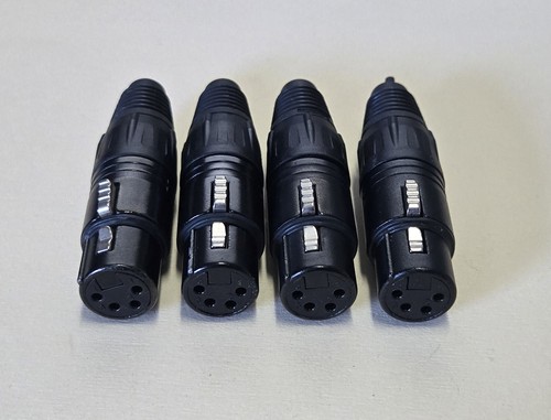 Lot of 4 NEUTRIK Gold NC4FX-B 4-Pin XLR Female Cable Connector Plug