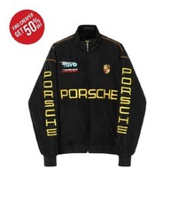 Porsche F1 Bomber. Vintage. Racing. Motorsport. Baumwolle. Schwarz. Unisex