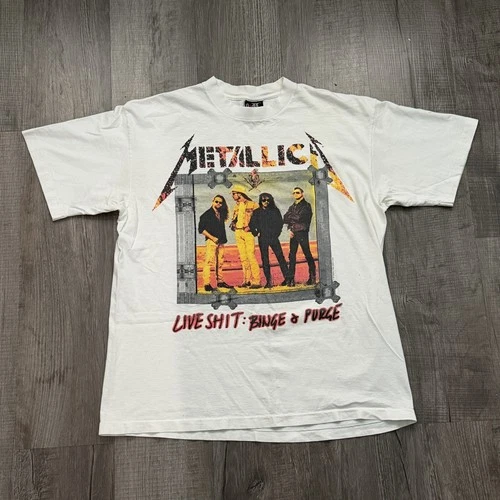 Metallica Live Sht: Binge and Purge Tour T Shi 1990s vintage concert t-shirt, vintage, size XL, single stitch, B+ condition