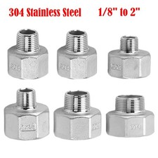 Metric & BSP Male to Female Stainless Steel Reducer Pipe Fitting Water Adapter