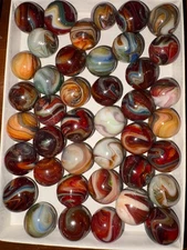 10 Lot of Oxblood DAS/JABO “Memories” contract run marbles *ramsheads* NM