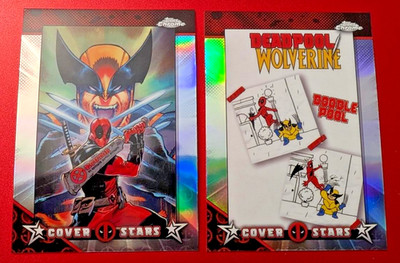 2) 2025 TOPPS CHROME DEADPOOL / COVER STARS - #CS-7 WOLVERINE, #CS-24 WOLVERINE.