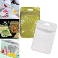 100 Pieces Diamond Painting Beads Storage Bags,Little Poly Bag Clear Pouches