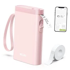  Label Maker Machine with Tape, P21 Bluetooth Label Printer, Wireless Mini Pink