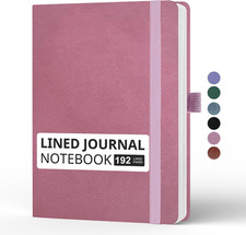 Lined Journal Notebook, A5, 192 Pages 100 GSM Thick Paper, Hardcover Leather