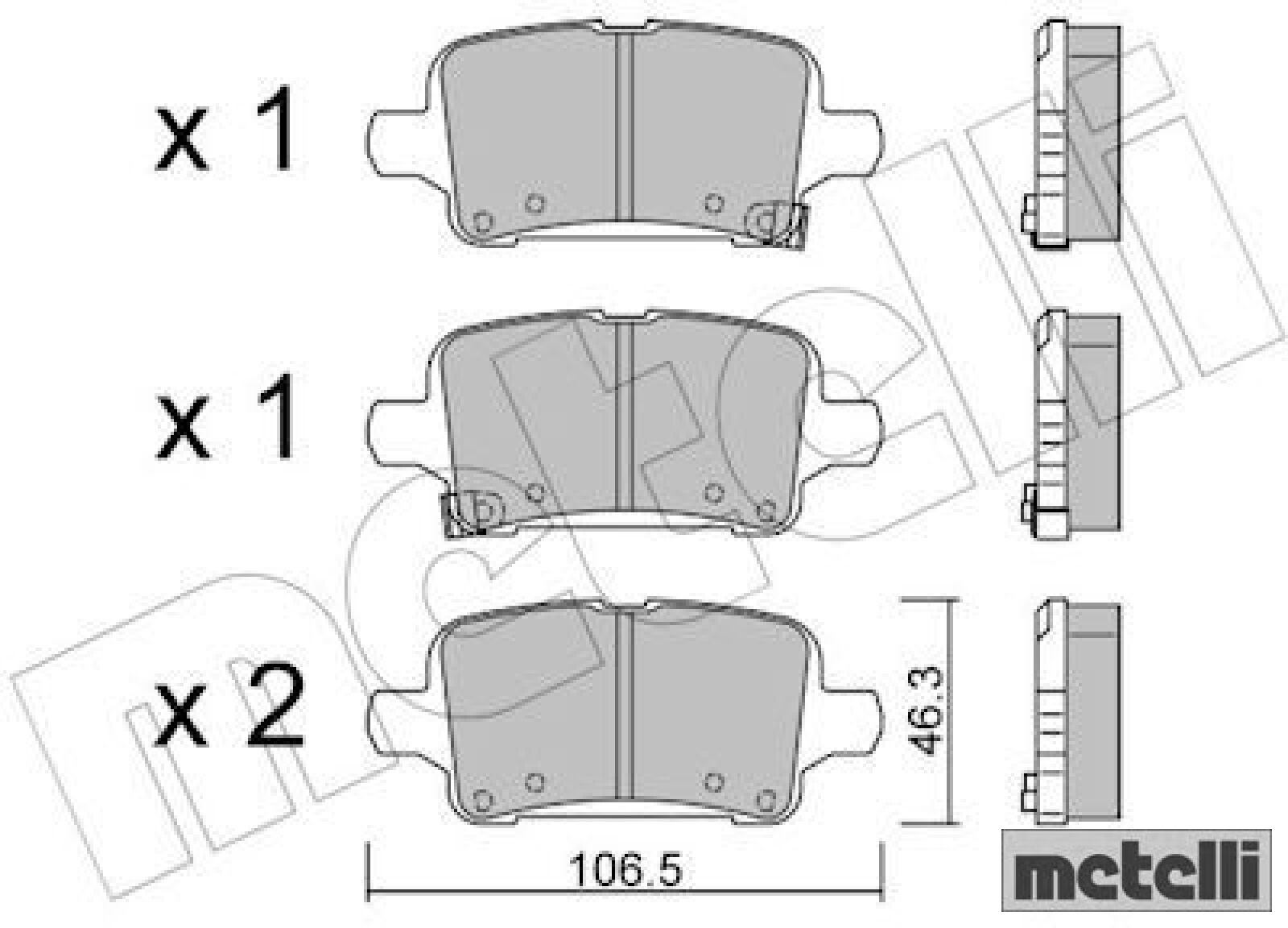 metelli 22-1180-0 Bremsbelagsatz für Scheibenbremse Bremsbelagsatz für Opel
