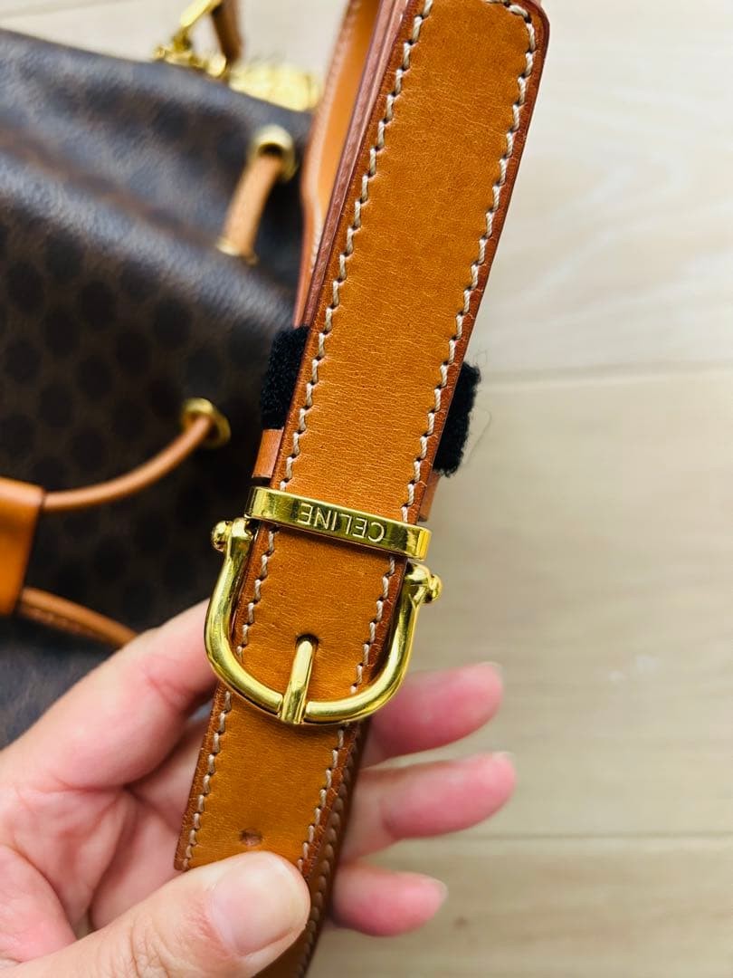 Unused [CELINE] Macadam Pattern Drawstring Should… - image 3