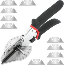 Adjustable Multi Angle Miter Shears with 10 Extra Blades, 45-135 Degree Cutter S