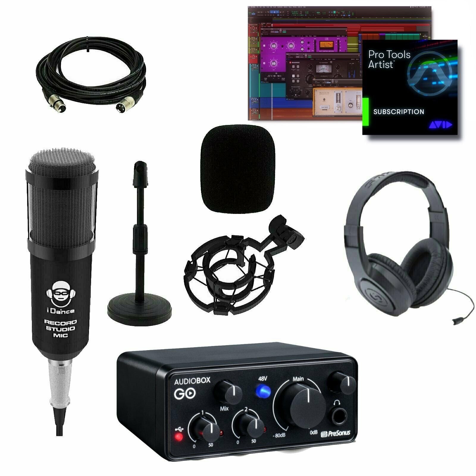 Home Recording Bundle Studio w/ Pro Tools Artist AudioBox GO Free Ship