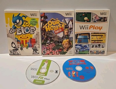 Nintendo Wii Game Lot of 5: de Blob, Our House Party, Play, Sims Kingdom, Fit +