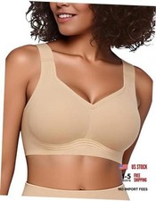 Jelly Bras for Women Plus Size Minimizer No Underwire Supportive 4X-Large Beige