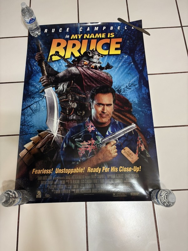 BRUCE CAMPBELL SIGNED MOVIE POSTER  27x40 D/S MY NAME IS BRUCE POSTER SUPER RARE