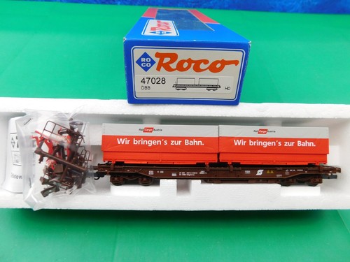 B08 Roco H0 Güterwagen 47028 ÖBB Rail Cargo Austria Taschenwagen AC KKK OVP TOP | Zustand: Gebraucht