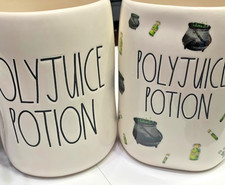 RAE DUNN HARRY POTTER POLYJUICE POTION MUGS 2 3D-DESIGNS- Bundle of 2 - New