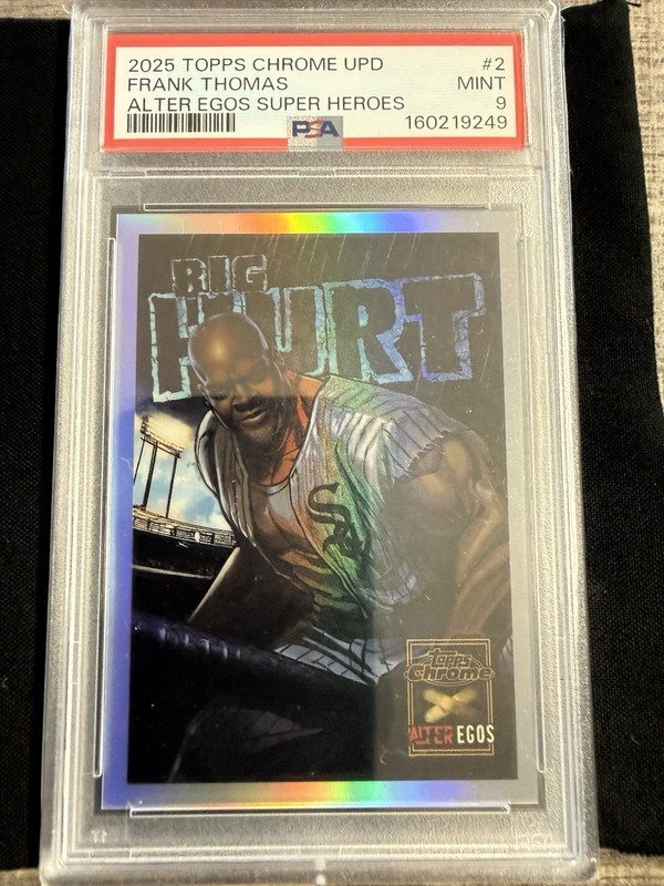 2025 TOPPS CHROME UPDATE ALTER EGOS SUPER HEROES #2 FRANK THOMAS PSA 9