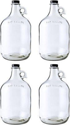 Fastrack 4-Pack 1 Gallon Glass Jug Set (128 Oz) W/ Polyseal Caps | Multipurpose