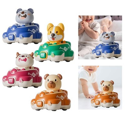 Push and Go Auto Spielzeug Frikationsbetriebenes Auto Montessori Interaktives Spielzeug Auswurf