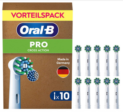 Oral-B Pro CrossAction Aufsteckbürsten ORIGINAL Zahnbürstenaufsatz 10 Stück
