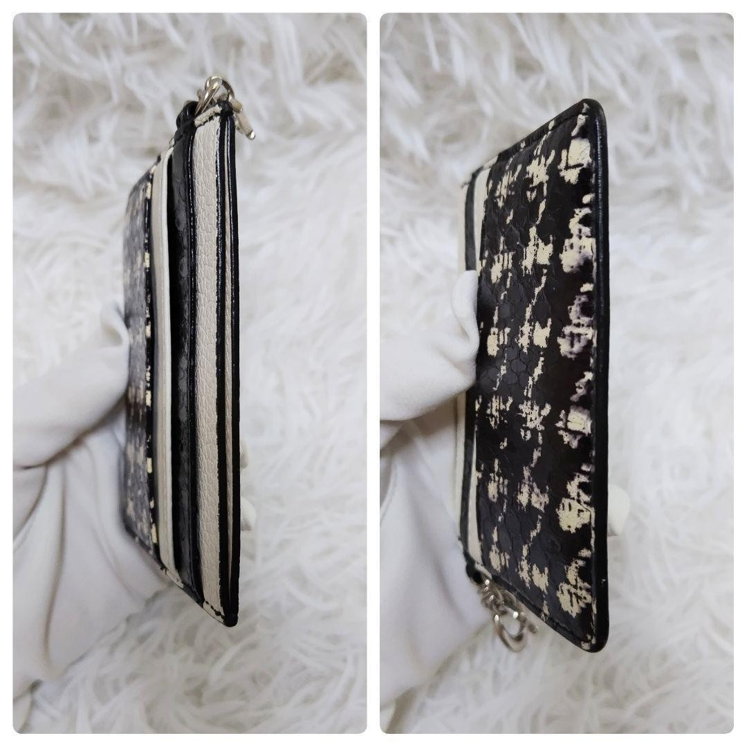 Dior Python MIX Card Case Silver Metal Leather Ex… - image 5