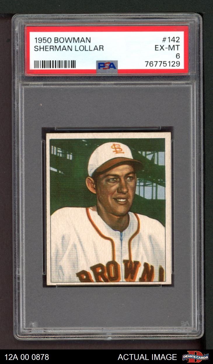 1950 Bowman #142 Sherm Lollar Browns RC PSA 6 - EX/MT